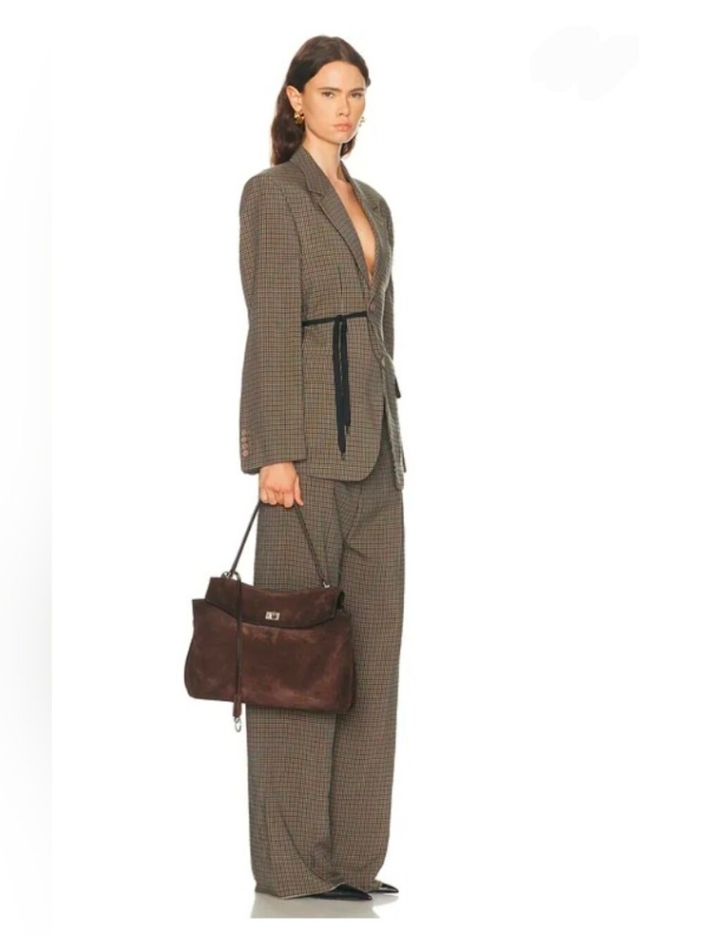 Walter Baker Chocolate Brown Suede Top-Handle Satchel